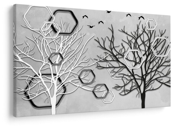 Apstraktna slika s drvećem (90x60 cm)