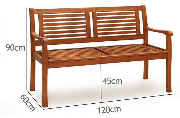 Vrtna klupa MANUELA, 120x60x90 cm, prirodna smeđa Casaria