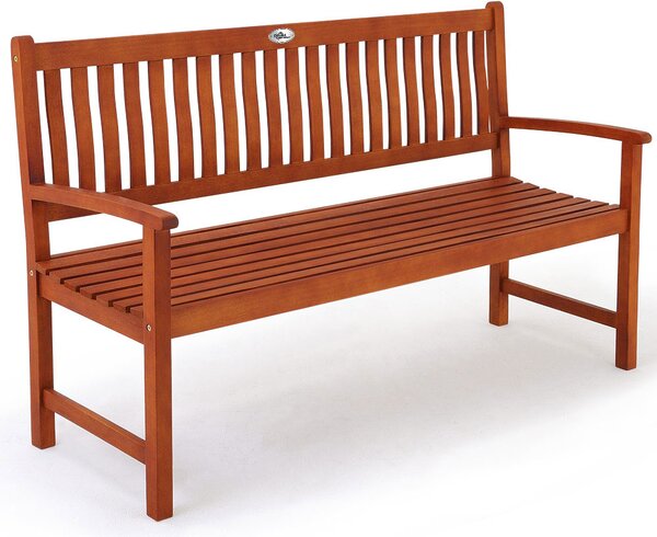 Vrtna klupa MAXIMA, 152x55x90 cm, prirodna smeđa Casaria
