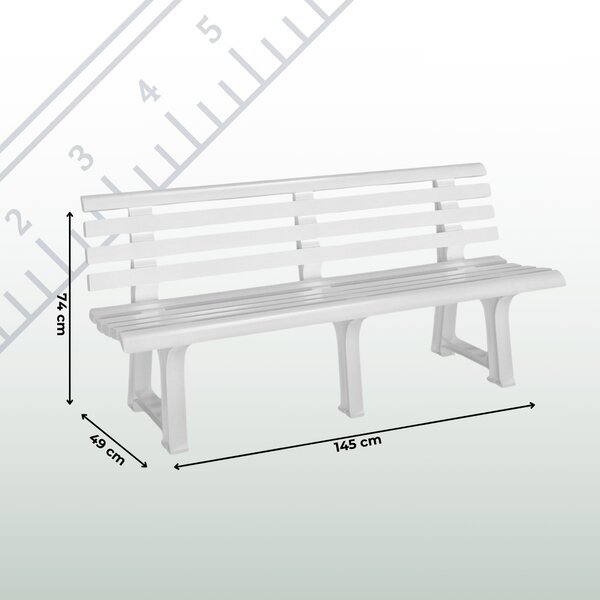 Vrtna klupa ORCHIDEA, 145x49x74 cm, bijela I.P.A.E-Progarden