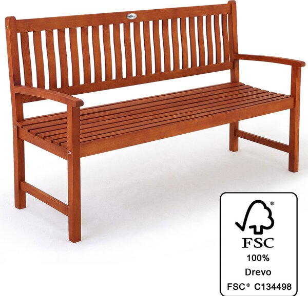 Vrtna klupa MAXIMA, 152x55x90 cm, prirodna smeđa Casaria