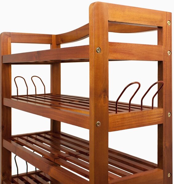 Regal za cipele RUSTIC, 5 polica, 95x26x82cm, prirodno smeđi Casaria
