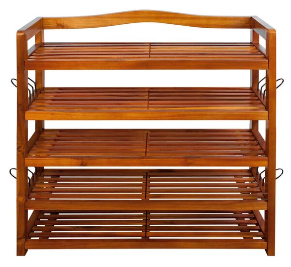 Regal za cipele RUSTIC, 5 polica, 95x26x82cm, prirodno smeđi Casaria