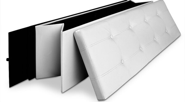 Tabure s prostorom za pohranu BELLA, 115x40x40 cm, bijeli Casaria
