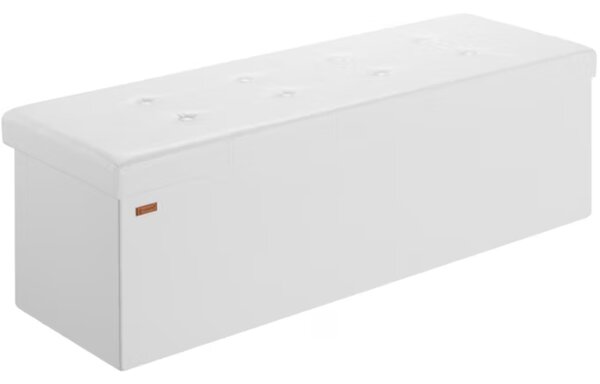Tabure s prostorom za pohranu BELLA, 115x40x40 cm, bijeli Casaria