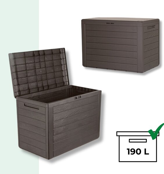 Kutija za pohranu WOODEBOX, 190 l, 78x44x55 cm, tamnosmeđa Prosperplast