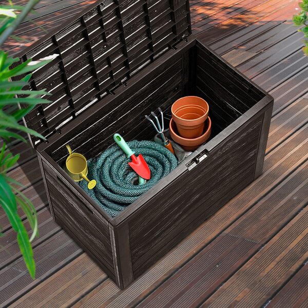 Kutija za pohranu WOODEBOX, 190 l, 78x44x55 cm, tamnosmeđa Prosperplast