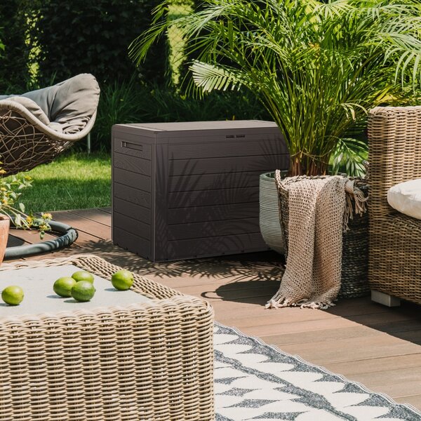 Kutija za pohranu WOODEBOX, 190 l, 78x44x55 cm, tamnosmeđa Prosperplast