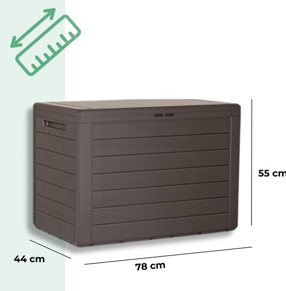 Kutija za pohranu WOODEBOX, 190 l, 78x44x55 cm, tamnosmeđa Prosperplast