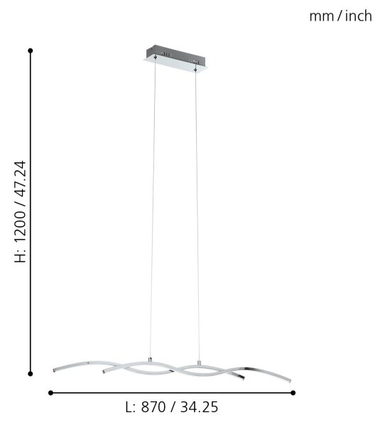 Eglo 96103 - LED luster LASANA 2 2xLED/9W/230V