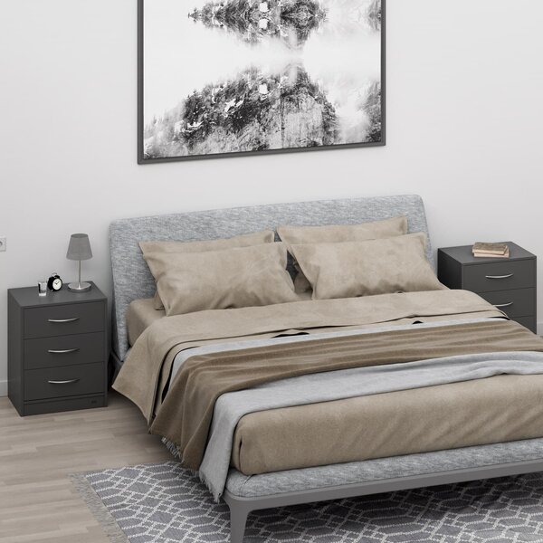 Noćni ormarić ELOISE s osvjetljenjem, 54x39x28 cm, antracit Casaria
