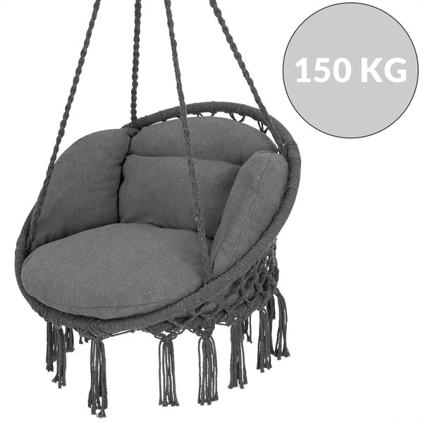Viseća stolica BOHO s jastucima, Ø61 cm, antracit Jurhan