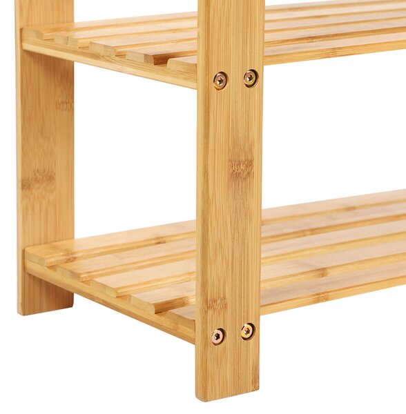 Bambuska klupa s prostorom za cipele REGINA, 70x28x45 cm, prirodno drvo SongmicsHome