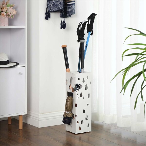 Metalni stalak za kišobrane UMBRELLA, 15,5x15,5x49 cm, bijeli SongmicsHome