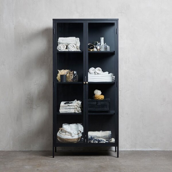 Crna metalna vitrina 90x190 cm Carmel – Unique Furniture