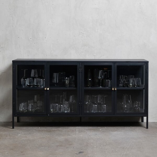 Crna metalna vitrina 170x85 cm Carmel – Unique Furniture