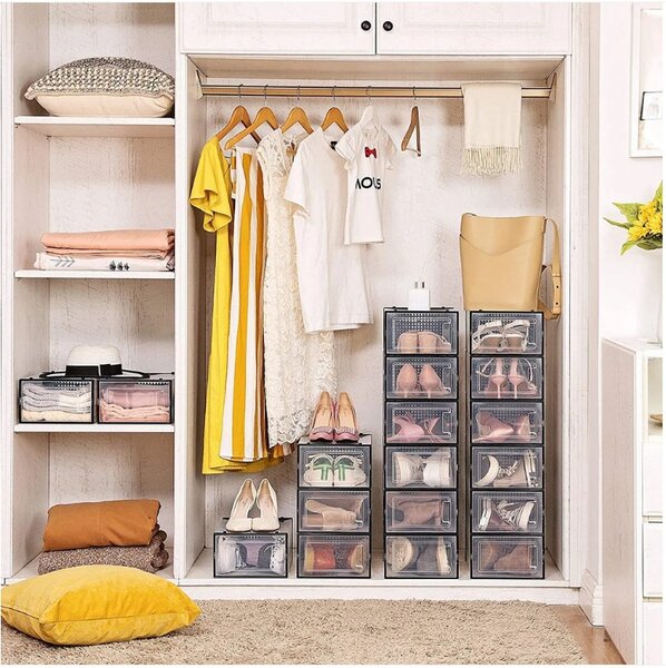 Organizator za cipele MARI, 18 kutija, prozirni/crni SongmicsHome