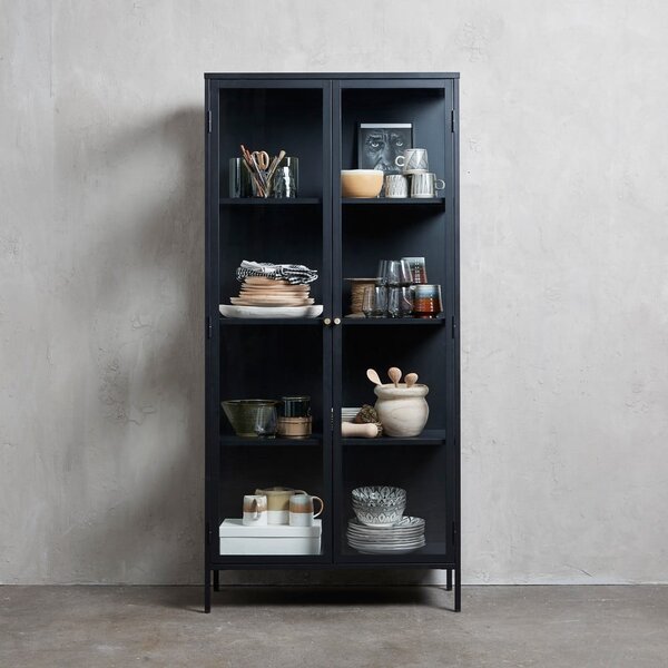 Crna metalna vitrina 90x190 cm Carmel – Unique Furniture