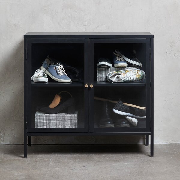 Crna metalna vitrina 90x85 cm Carmel – Unique Furniture
