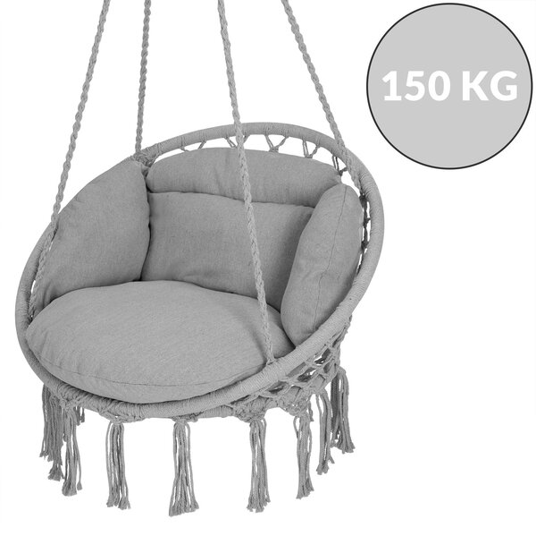 Viseća stolica BOHO s jastucima, Ø61 cm, svijetlosiva Detex