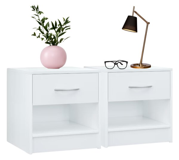 Set noćnih ormarića BIANCA, 2 kom, 41x39x28cm, bijeli Casaria