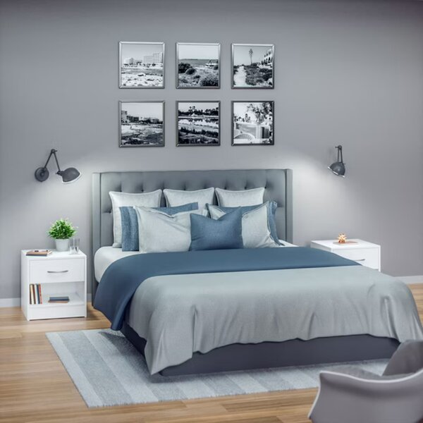 Set noćnih ormarića BIANCA, 2 kom, 41x39x28cm, bijeli Casaria