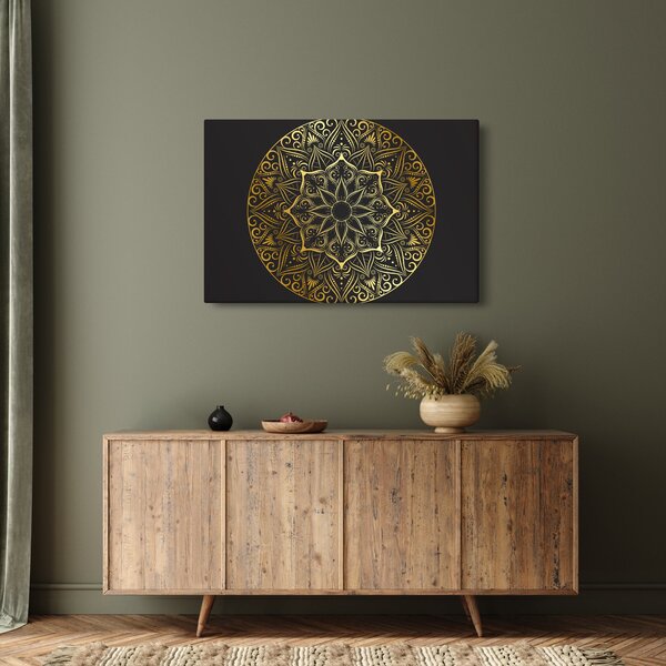 Slika zlatne apstrakcije (90x60 cm)
