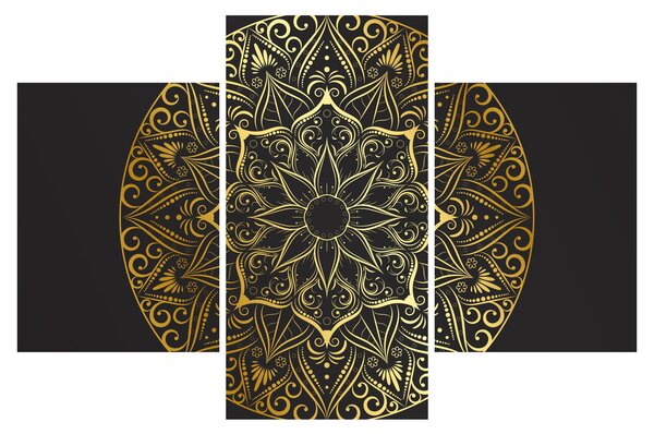 Slika zlatne apstrakcije (90x60 cm)