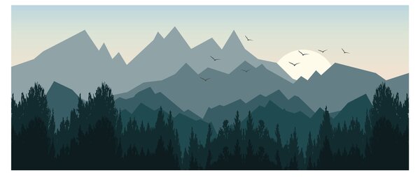Slika - Planine pogledom grafičara (120x50 cm)