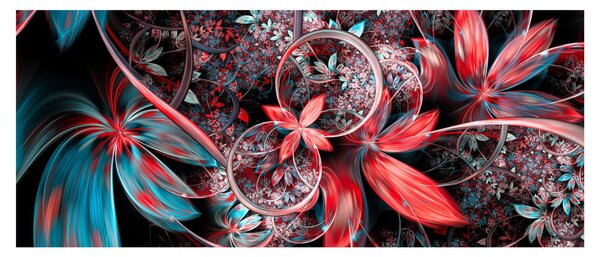 Apstraktna slika egzotičnog cvijeća (120x50 cm)