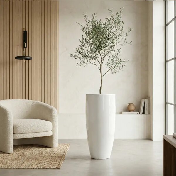 Ukrasna tegla za cvijeće Pure Royal 80×40 cm white - Bijela - 71 - 90 cm - Fiberglass - 31 do 50cm