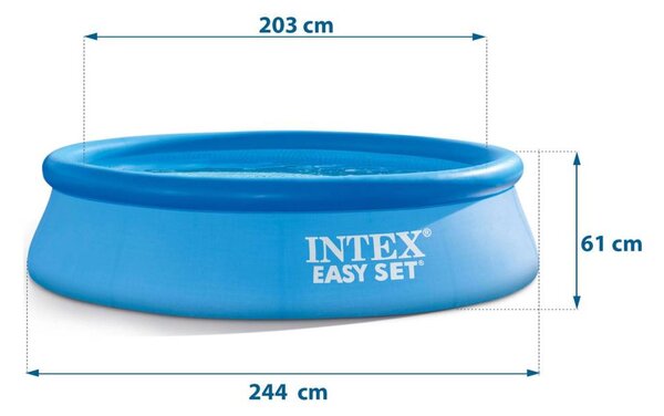 Intex bazen s napuhavajućim prstenom 244 x 61 cm set 16 u 1 plavi