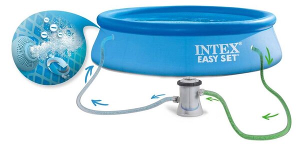 Intex bazen s napuhavajućim prstenom 244 x 61 cm set 16 u 1 plavi