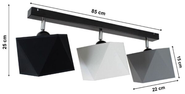Nadgradni luster DIAMENT 3xE27/60W/230V