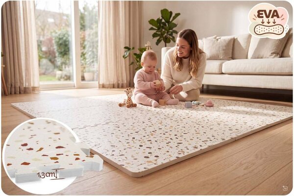 Svijetlosmeđa pjenasta podloga puzzle Ricokids 175 × 118 cm bež