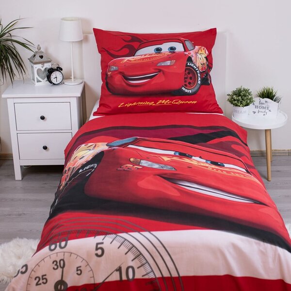 Crvena pamučna dječja posteljina za krevet za jednu osobu 140x200 cm Cars "Legend" – Jerry Fabrics