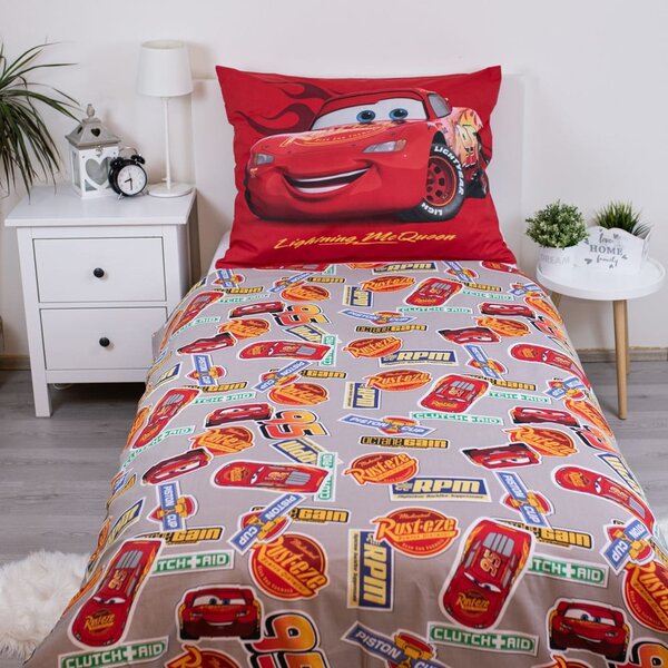 Crvena pamučna dječja posteljina za krevet za jednu osobu 140x200 cm Cars "Legend" – Jerry Fabrics