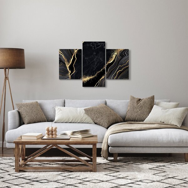 Slika zlatne apstrakcije (90x60 cm)