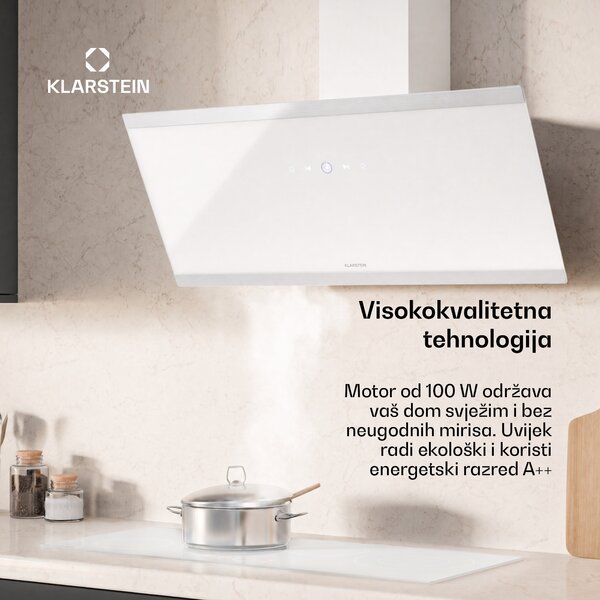 Klarstein Flashline kosa napa | Režim ekstrakcije i recirkulacije | Visokokvalitetni dizajn | 578 m³/h | 90 cm
