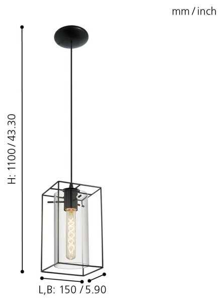 Eglo 49495 - Luster LONCINO 1xE27/60W/230V