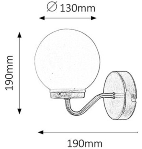 Rabalux 1302 - Zidna svjetiljka za kupaonicu TOGO 1xE14/40W/230V IP44