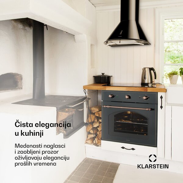 Klarstein VILHELMINE, pećnica, 55L, ugradbena, energetski razred A, crna