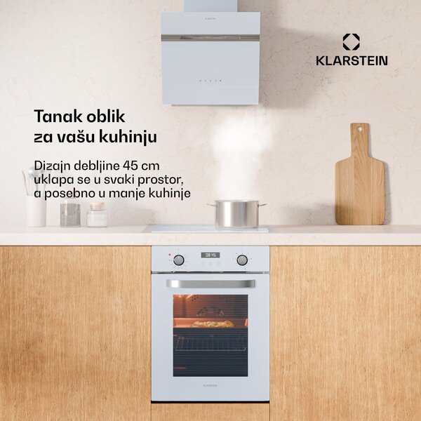 Klarstein SmartSlim pećnica, Tanak dizajn, 8 funkcija, zapremnina 49 L, jednostavno čišćenje, EEK A