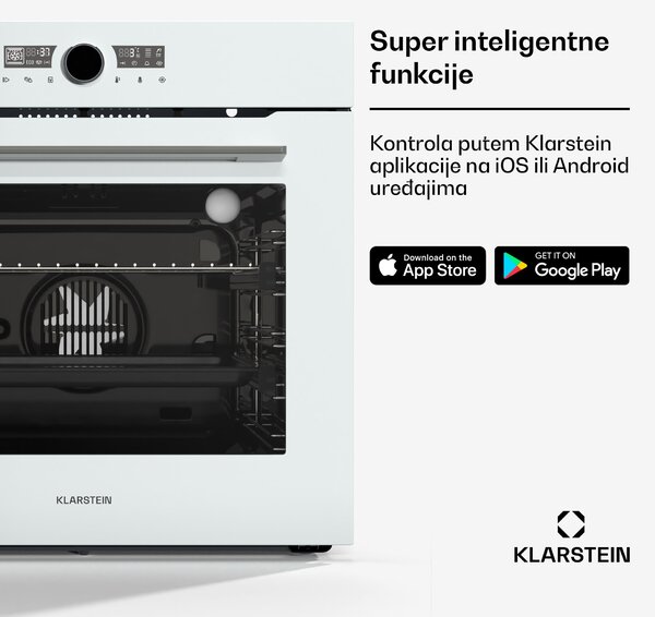 Klarstein Iluminosa pametna pećnica, upravljanje aplikacijom, energetska učinkovitost A, obujam 73 L, 11 funkcija