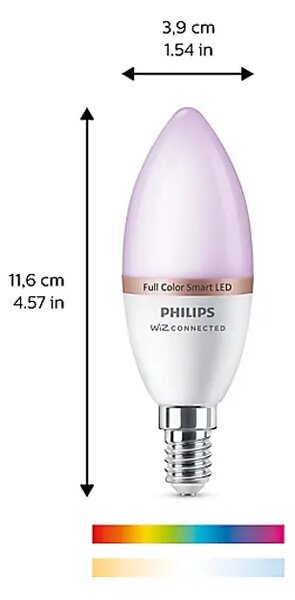 PHILIPS WIZ SMART ŽARULJA 2x WFB 40W C37 E14 RGB+2200-6500K 8719514372726
