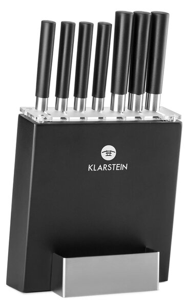 Klarstein Kitano, 8-dijelni set noževa sa stalkom, 7 noževa, čelik, luksuzni drveni stalak