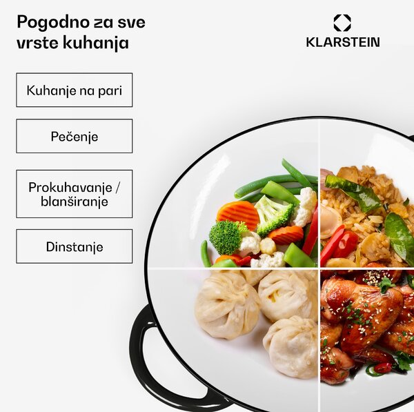 Klarstein Okrugli wok od lijevanog željeza emajliran