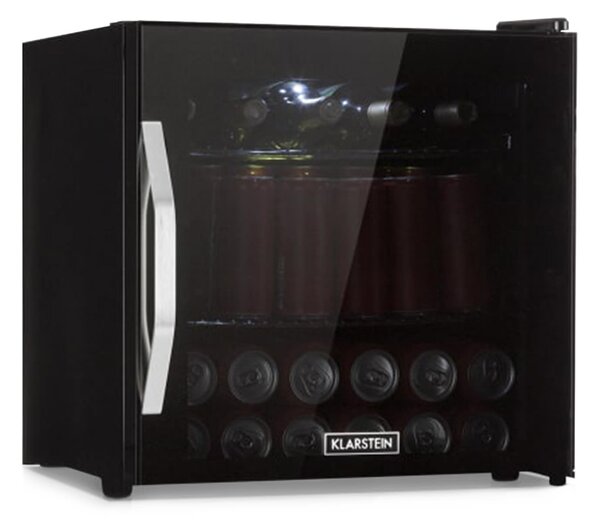 Klarstein Beersafe L Onyx, hladnjak za napitke, E, LED, 3 metalne rešetkaste police, staklena vrata, crni