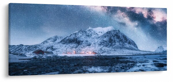 Slika planina sa zvjezdanim nebom (120x50 cm)
