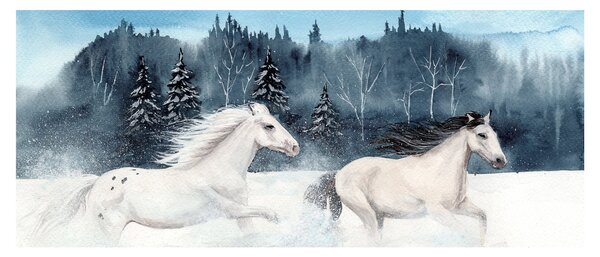Slika naslikanih konja (120x50 cm)